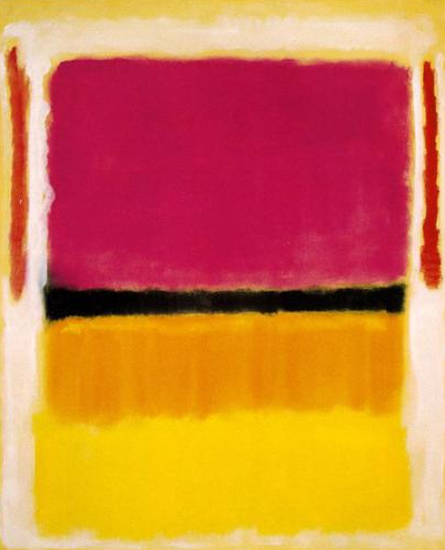 mark rothko, 1949 ~ violet, black, orange, yellow on white and red