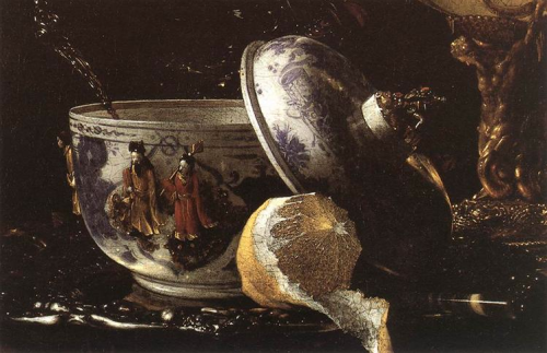 willem kalf ~ still life with nautilus cup (detail), 1662
