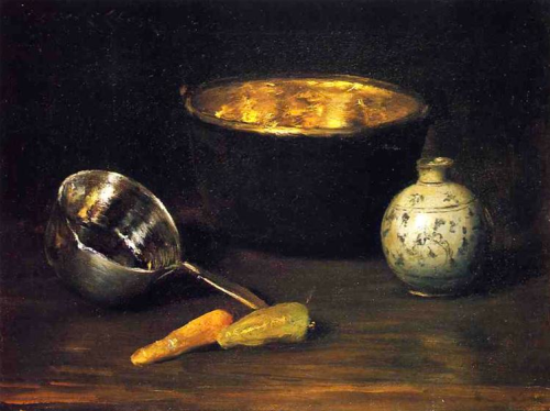 william merritt chase ~ still life with pepper and carrot, 1900